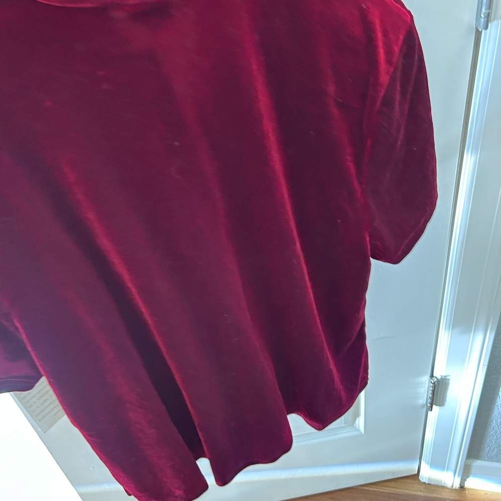 NWT Vintage Clio II Scarlet Red Velour Tunic Jacket. Mandarin collar, frog clasp - Picture 6 of 13
